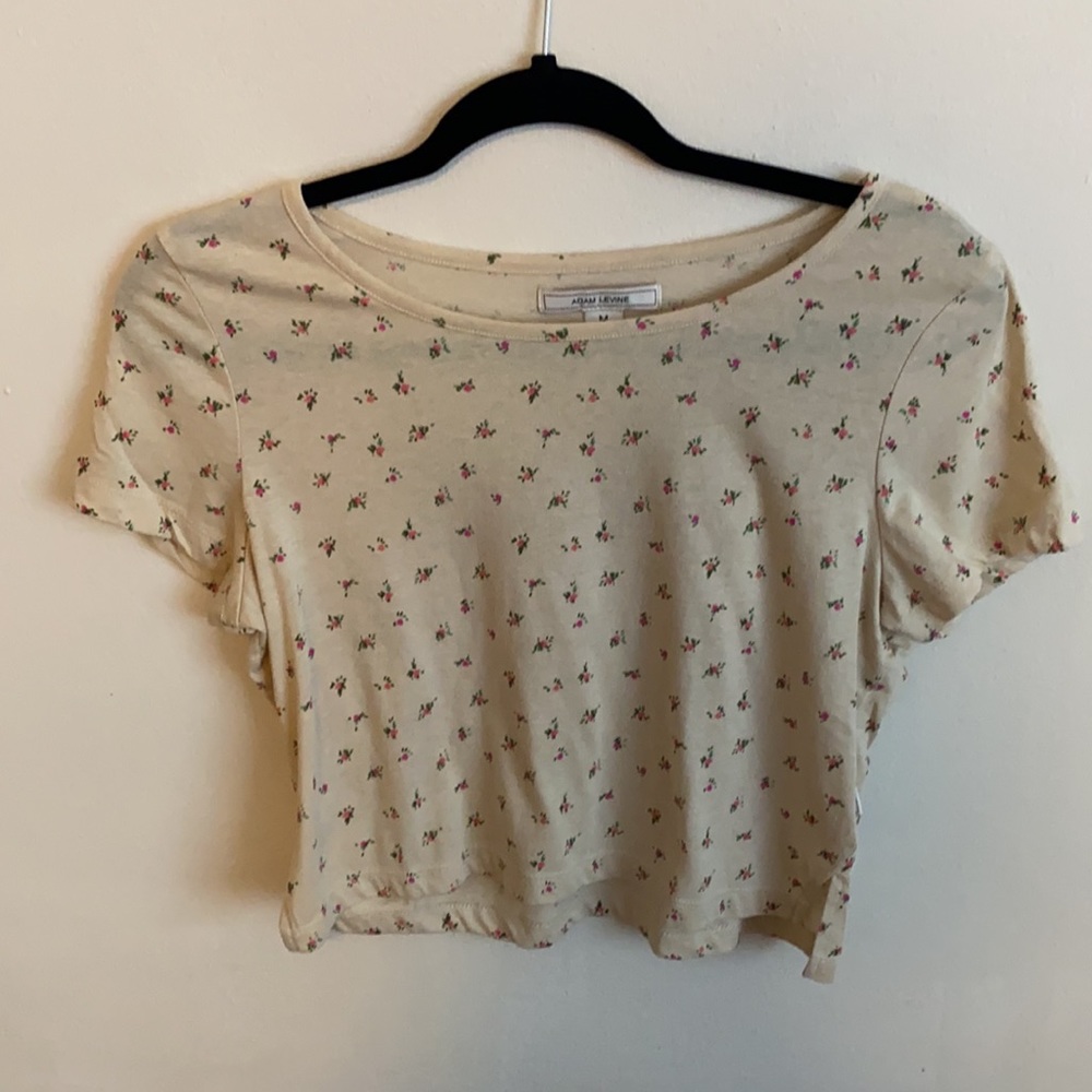 Tan-ish crop top with little flowers